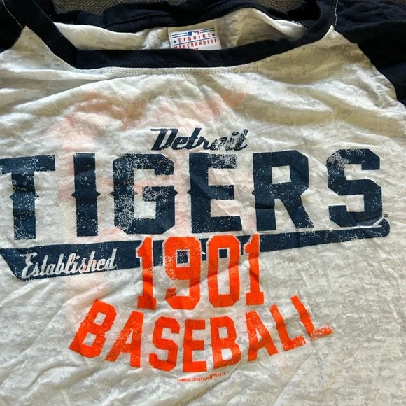 Detroit tigers burnout baseball tee genuine merchandise - Picture 3 of 6
